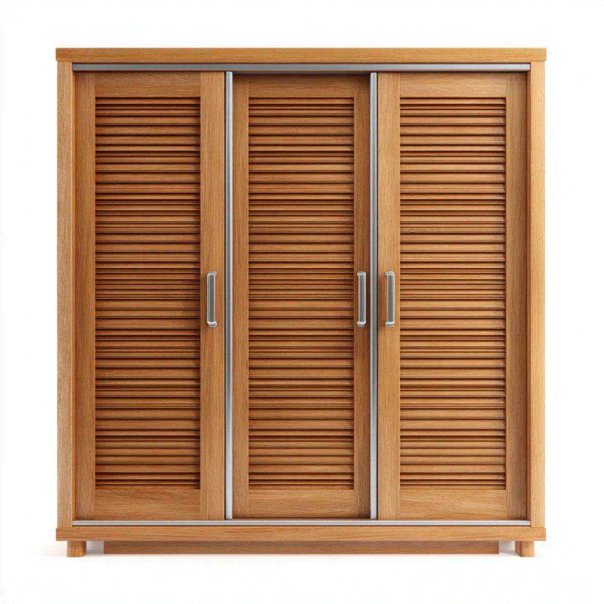 Trzydrzwiowa szafa przesuwna z MDF w dekorze dębu 180 x 200 x 60 cm