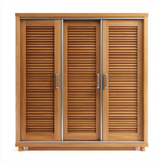 Trzydrzwiowa szafa przesuwna z MDF w dekorze dębu 180 x 200 x 60 cm